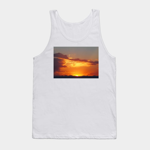 Fiery Sunset over the Rocky Mountains Tank Top by Scubagirlamy